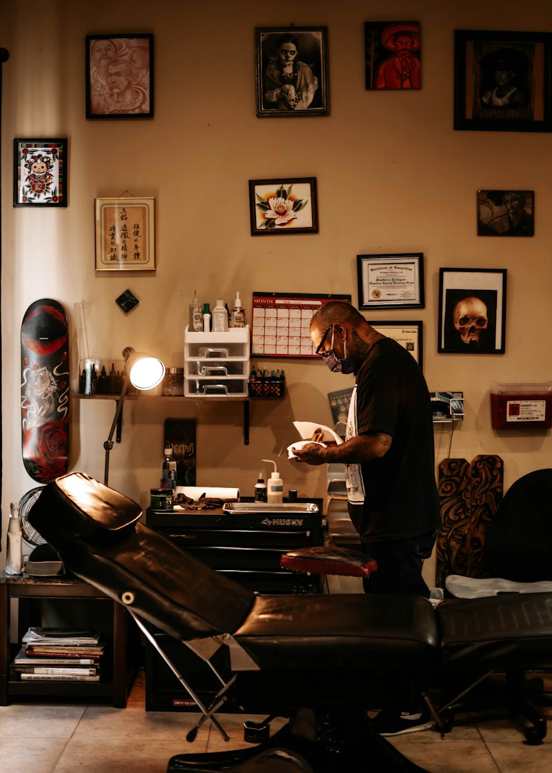 Portrait of Jack Morrison, tattoo artist at Blackline Tattoo
